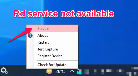 rd service not available 