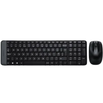 Logitech MK220 Compact Wireless Keyboard and Mouse Combo, 2.4 GHz Wireless with Unifying USB-Receiver, 24 Month Battery, Compatible with PC, Laptop - Black
