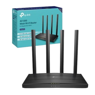 TP-Link Archer AC1200 Archer C6 Wi-Fi Speed Up to 867 Mbps/5 GHz + 300 Mbps/2.4 GHz, 5 Gigabit Ports, 4 External Antennas, MU-MIMO, Dual Band, WiFi Coverage with Access Point Mode, Wireless Router
