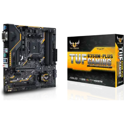 ASUS TUF B350M-PLUS GAMING AMD Ryzen AM4 DDR4 HDMI DVI VGA M.2 USB 3.1 MicroATX B350 Motherboard