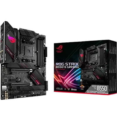ASUS ROG Strix B550-E Gaming AMD AM4 3rd Gen Ryzen ATX Gaming Motherboard (PCIe 4.0, NVIDIA SLI, WiFi 6, 2.5Gb LAN, 14+2 Power Stages, Front USB 3.2 Type-C, Addressable Gen 2 RGB and Aura Sync)
