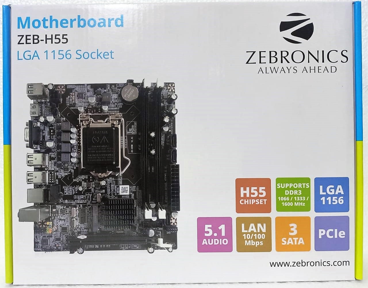 Zebronics Intel H55 Chipset Motherboard Socket 1156  Motherboard